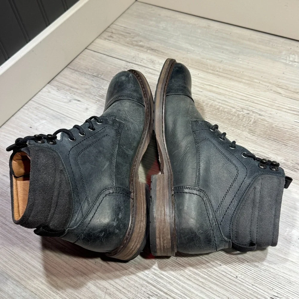 Rodd & Gunn Men's Dunedin Leather‎ Lace-Up Military Boots Size EUR 41 Black